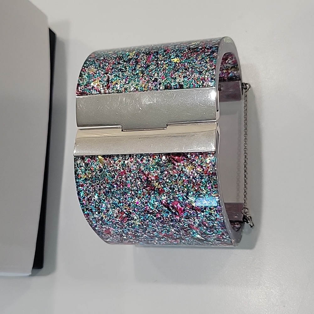 CELINE Confetti Glitter Resin Bangle Bracelet - Picture 13 of 13